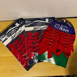 35 Vintage Velvet Flocked Christmas Bows